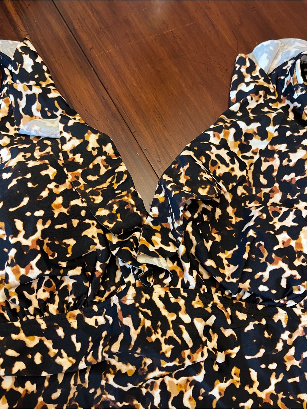 Dkny Leopard-Print One-Piece Swimsuit - Black, Brown & Cream - Picture 1 of 5